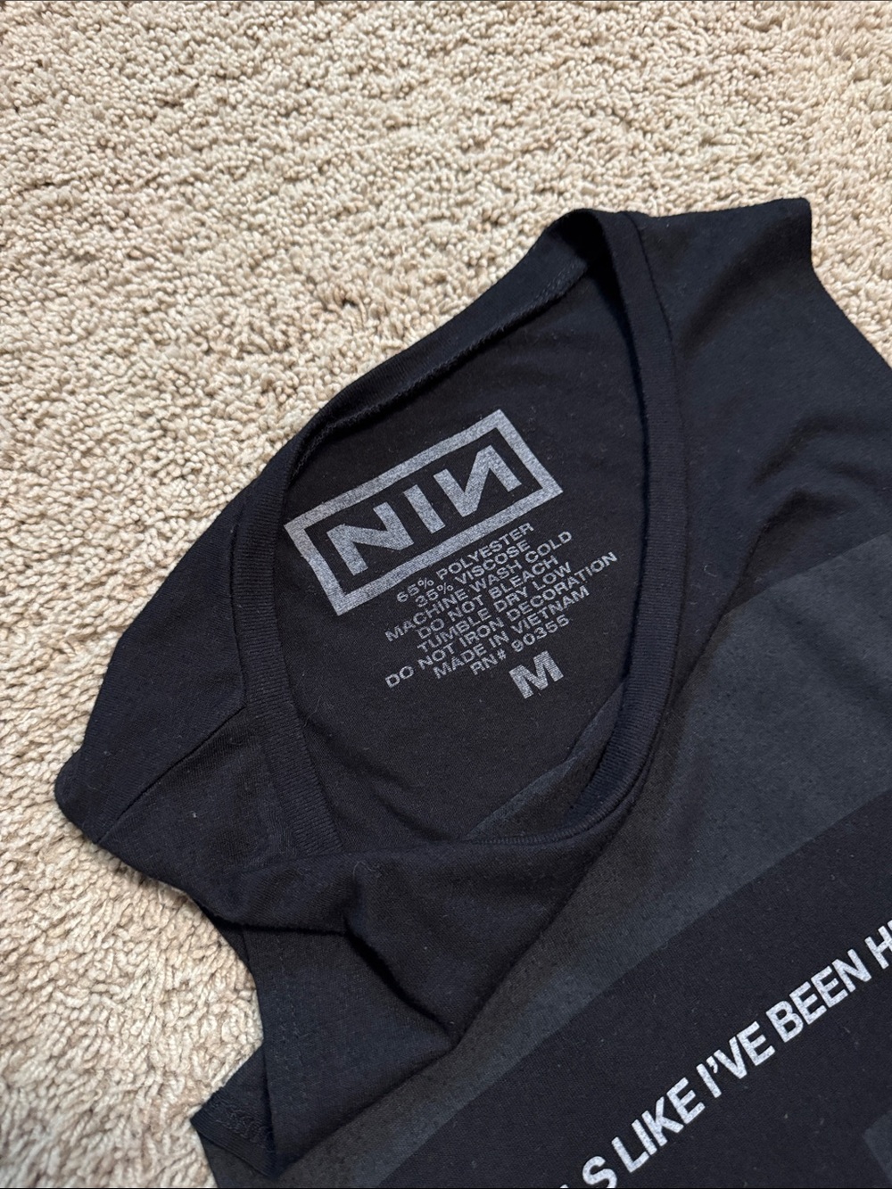 Nine Inch Nails Black Graphic Muscle Tee - Feels Like I've Been Here Before - Picture 3 of 4